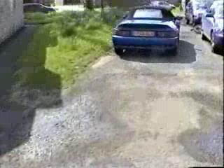 The car pulls away